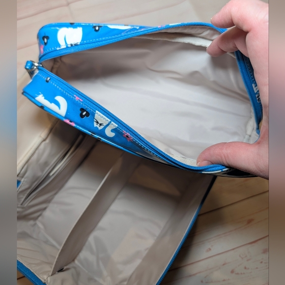 EUC Kate Spade Daycation Blue Cat Posy Large Collin Cosmetic Case - Picture 6 of 12